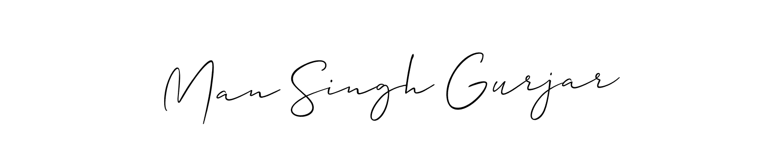 The best way (Allison_Script) to make a short signature is to pick only two or three words in your name. The name Man Singh Gurjar include a total of six letters. For converting this name. Man Singh Gurjar signature style 2 images and pictures png