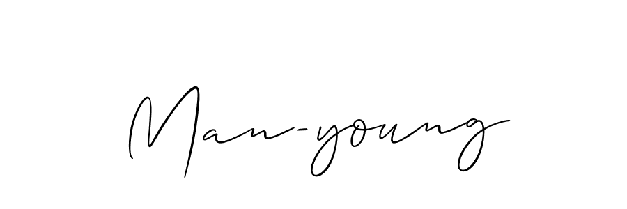How to make Man-young signature? Allison_Script is a professional autograph style. Create handwritten signature for Man-young name. Man-young signature style 2 images and pictures png