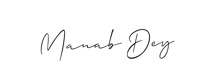 It looks lik you need a new signature style for name Manab Dey. Design unique handwritten (Allison_Script) signature with our free signature maker in just a few clicks. Manab Dey signature style 2 images and pictures png