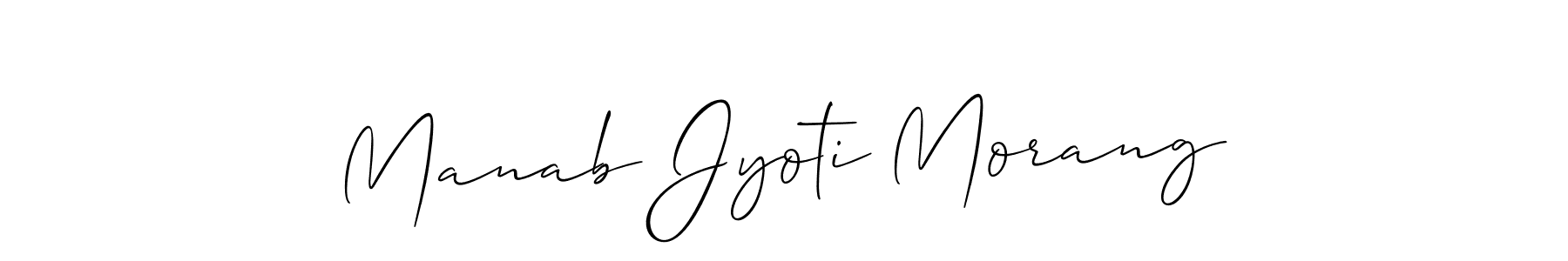 Use a signature maker to create a handwritten signature online. With this signature software, you can design (Allison_Script) your own signature for name Manab Jyoti Morang. Manab Jyoti Morang signature style 2 images and pictures png