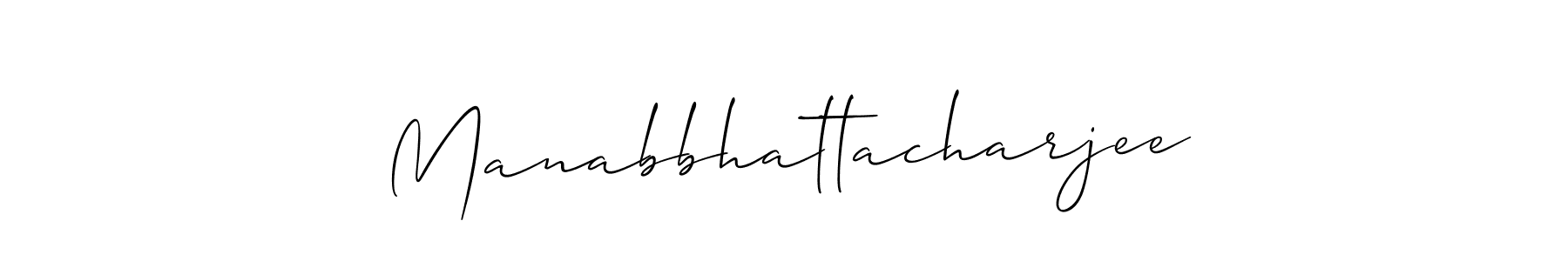 How to make Manabbhattacharjee signature? Allison_Script is a professional autograph style. Create handwritten signature for Manabbhattacharjee name. Manabbhattacharjee signature style 2 images and pictures png
