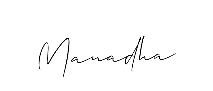 Also we have Manadha name is the best signature style. Create professional handwritten signature collection using Allison_Script autograph style. Manadha signature style 2 images and pictures png