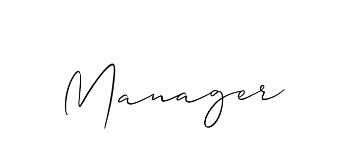 Use a signature maker to create a handwritten signature online. With this signature software, you can design (Allison_Script) your own signature for name Manager. Manager signature style 2 images and pictures png