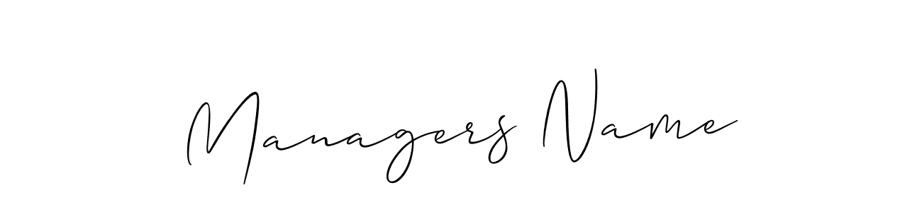 Managers Name stylish signature style. Best Handwritten Sign (Allison_Script) for my name. Handwritten Signature Collection Ideas for my name Managers Name. Managers Name signature style 2 images and pictures png