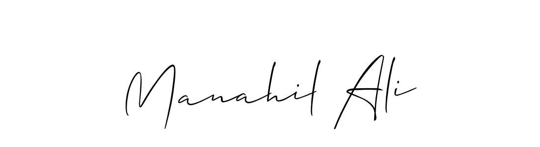 Similarly Allison_Script is the best handwritten signature design. Signature creator online .You can use it as an online autograph creator for name Manahil Ali. Manahil Ali signature style 2 images and pictures png