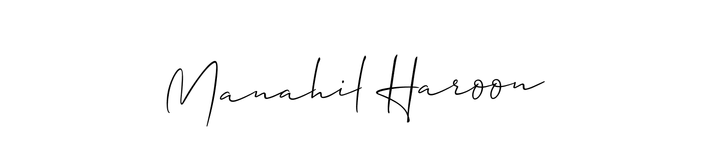 You can use this online signature creator to create a handwritten signature for the name Manahil Haroon. This is the best online autograph maker. Manahil Haroon signature style 2 images and pictures png
