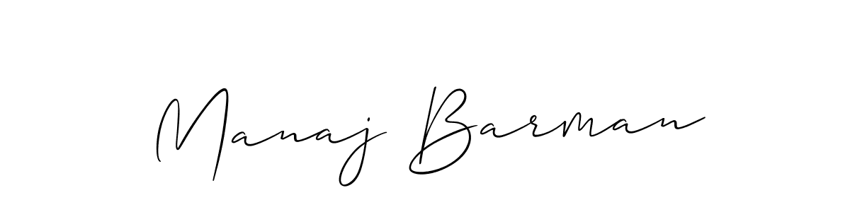 Use a signature maker to create a handwritten signature online. With this signature software, you can design (Allison_Script) your own signature for name Manaj Barman. Manaj Barman signature style 2 images and pictures png