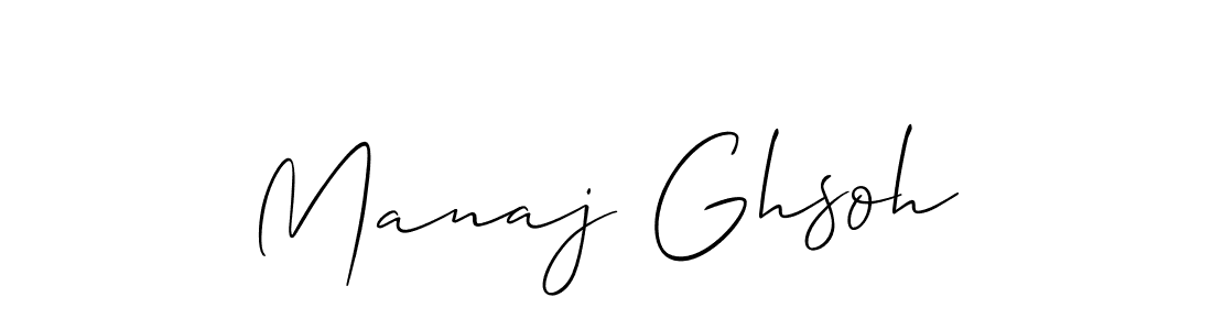 Make a beautiful signature design for name Manaj Ghsoh. With this signature (Allison_Script) style, you can create a handwritten signature for free. Manaj Ghsoh signature style 2 images and pictures png