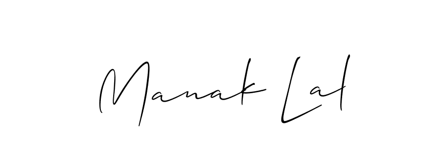 The best way (Allison_Script) to make a short signature is to pick only two or three words in your name. The name Manak Lal include a total of six letters. For converting this name. Manak Lal signature style 2 images and pictures png