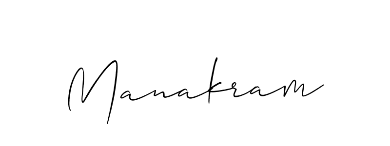 Also we have Manakram name is the best signature style. Create professional handwritten signature collection using Allison_Script autograph style. Manakram signature style 2 images and pictures png