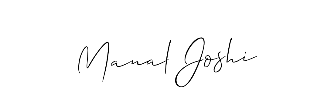 How to make Manal Joshi name signature. Use Allison_Script style for creating short signs online. This is the latest handwritten sign. Manal Joshi signature style 2 images and pictures png