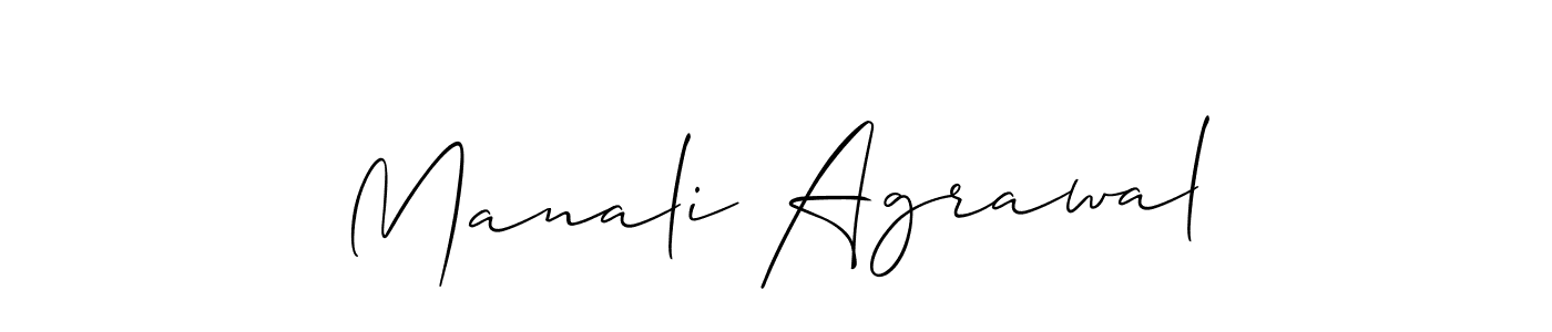 Also we have Manali Agrawal name is the best signature style. Create professional handwritten signature collection using Allison_Script autograph style. Manali Agrawal signature style 2 images and pictures png