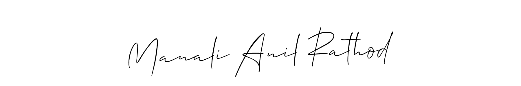 Make a beautiful signature design for name Manali Anil Rathod. With this signature (Allison_Script) style, you can create a handwritten signature for free. Manali Anil Rathod signature style 2 images and pictures png