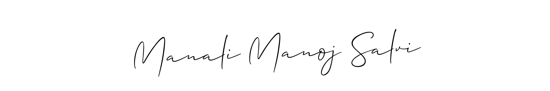 Also we have Manali Manoj Salvi name is the best signature style. Create professional handwritten signature collection using Allison_Script autograph style. Manali Manoj Salvi signature style 2 images and pictures png