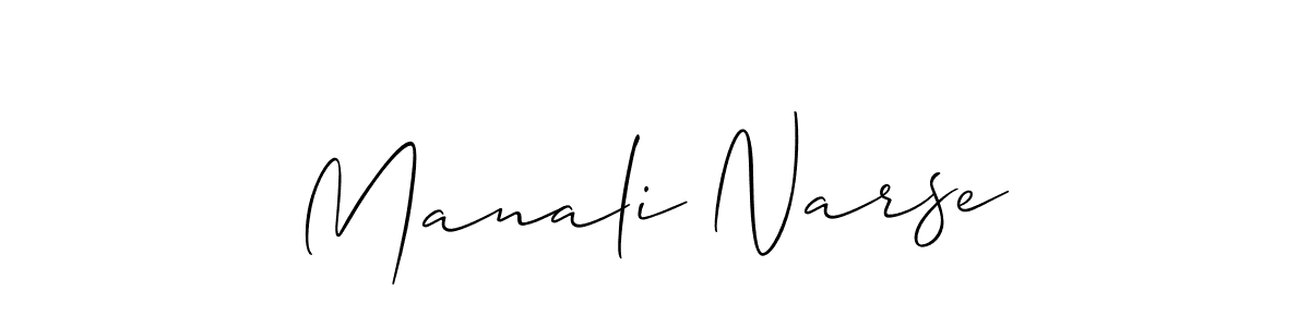 How to make Manali Narse name signature. Use Allison_Script style for creating short signs online. This is the latest handwritten sign. Manali Narse signature style 2 images and pictures png