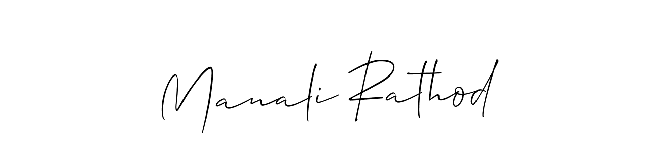 Design your own signature with our free online signature maker. With this signature software, you can create a handwritten (Allison_Script) signature for name Manali Rathod. Manali Rathod signature style 2 images and pictures png