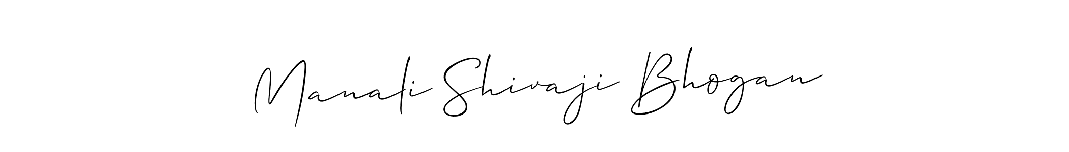 How to make Manali Shivaji Bhogan signature? Allison_Script is a professional autograph style. Create handwritten signature for Manali Shivaji Bhogan name. Manali Shivaji Bhogan signature style 2 images and pictures png