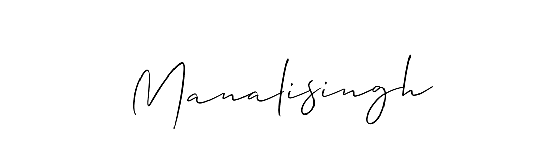 if you are searching for the best signature style for your name Manalisingh. so please give up your signature search. here we have designed multiple signature styles  using Allison_Script. Manalisingh signature style 2 images and pictures png