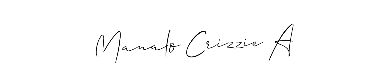 How to Draw Manalo Crizzie A signature style? Allison_Script is a latest design signature styles for name Manalo Crizzie A. Manalo Crizzie A signature style 2 images and pictures png