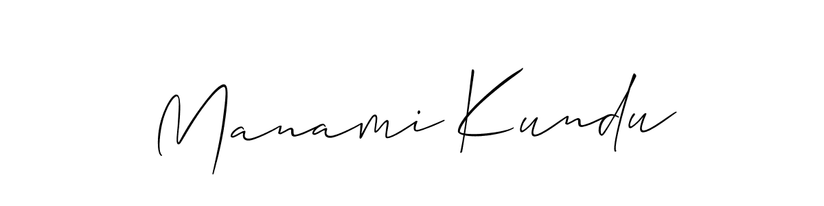 How to make Manami Kundu name signature. Use Allison_Script style for creating short signs online. This is the latest handwritten sign. Manami Kundu signature style 2 images and pictures png