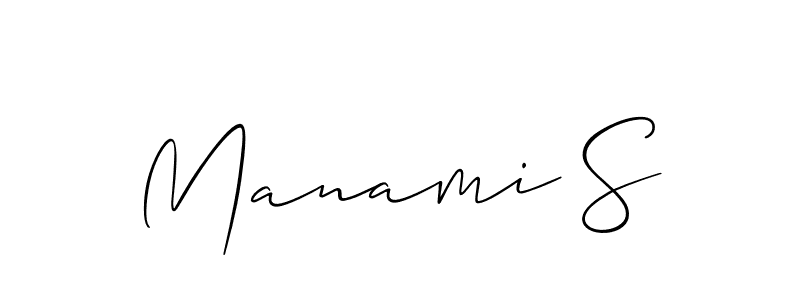Also You can easily find your signature by using the search form. We will create Manami S name handwritten signature images for you free of cost using Allison_Script sign style. Manami S signature style 2 images and pictures png