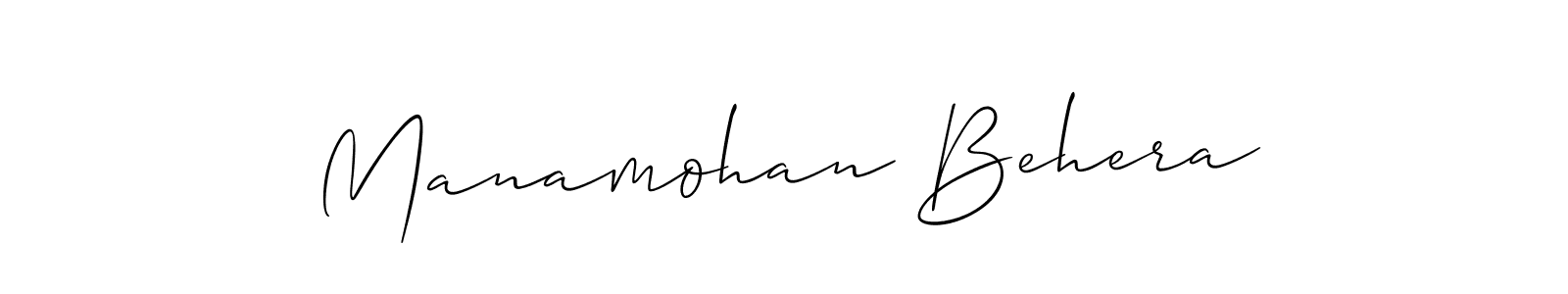 Make a beautiful signature design for name Manamohan Behera. With this signature (Allison_Script) style, you can create a handwritten signature for free. Manamohan Behera signature style 2 images and pictures png
