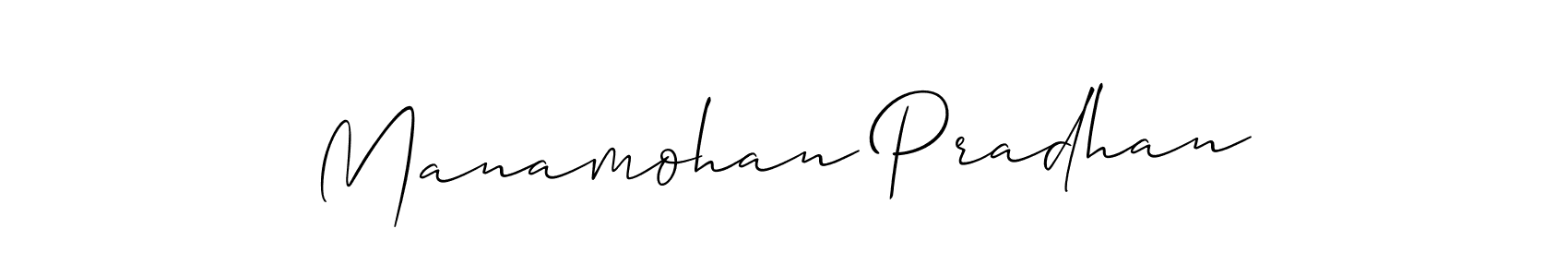 Make a beautiful signature design for name Manamohan Pradhan. With this signature (Allison_Script) style, you can create a handwritten signature for free. Manamohan Pradhan signature style 2 images and pictures png