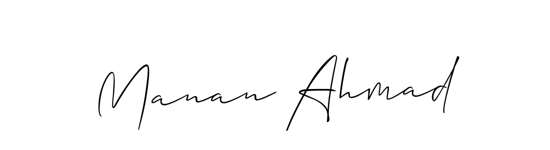 Use a signature maker to create a handwritten signature online. With this signature software, you can design (Allison_Script) your own signature for name Manan Ahmad. Manan Ahmad signature style 2 images and pictures png