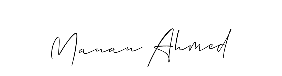 Also You can easily find your signature by using the search form. We will create Manan Ahmed name handwritten signature images for you free of cost using Allison_Script sign style. Manan Ahmed signature style 2 images and pictures png