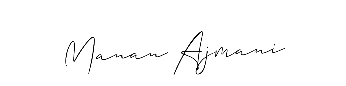 Manan Ajmani stylish signature style. Best Handwritten Sign (Allison_Script) for my name. Handwritten Signature Collection Ideas for my name Manan Ajmani. Manan Ajmani signature style 2 images and pictures png