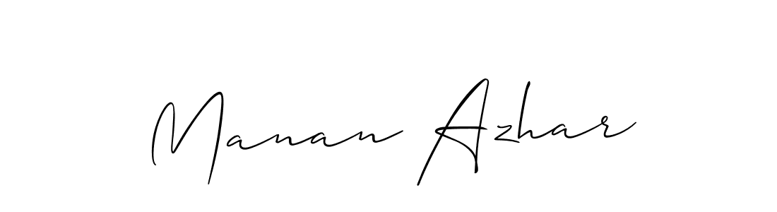 Manan Azhar stylish signature style. Best Handwritten Sign (Allison_Script) for my name. Handwritten Signature Collection Ideas for my name Manan Azhar. Manan Azhar signature style 2 images and pictures png