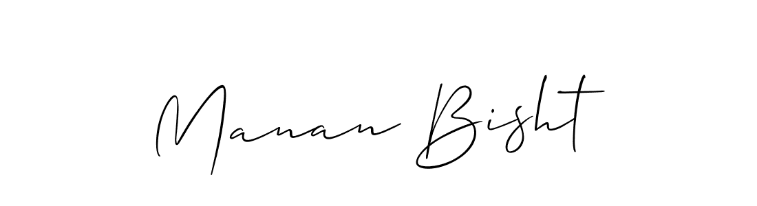 Also You can easily find your signature by using the search form. We will create Manan Bisht name handwritten signature images for you free of cost using Allison_Script sign style. Manan Bisht signature style 2 images and pictures png