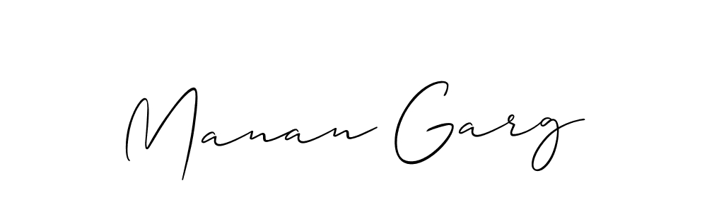 Also we have Manan Garg name is the best signature style. Create professional handwritten signature collection using Allison_Script autograph style. Manan Garg signature style 2 images and pictures png