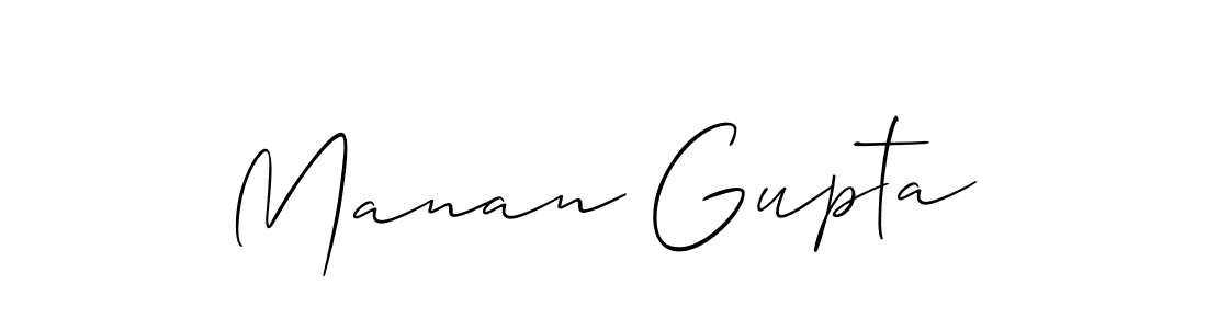 Design your own signature with our free online signature maker. With this signature software, you can create a handwritten (Allison_Script) signature for name Manan Gupta. Manan Gupta signature style 2 images and pictures png