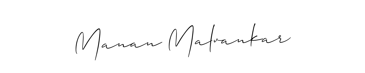 if you are searching for the best signature style for your name Manan Malvankar. so please give up your signature search. here we have designed multiple signature styles  using Allison_Script. Manan Malvankar signature style 2 images and pictures png