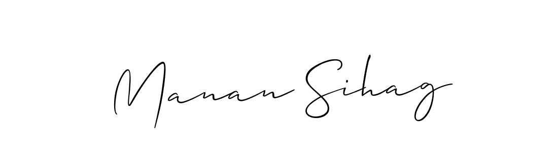 You should practise on your own different ways (Allison_Script) to write your name (Manan Sihag) in signature. don't let someone else do it for you. Manan Sihag signature style 2 images and pictures png