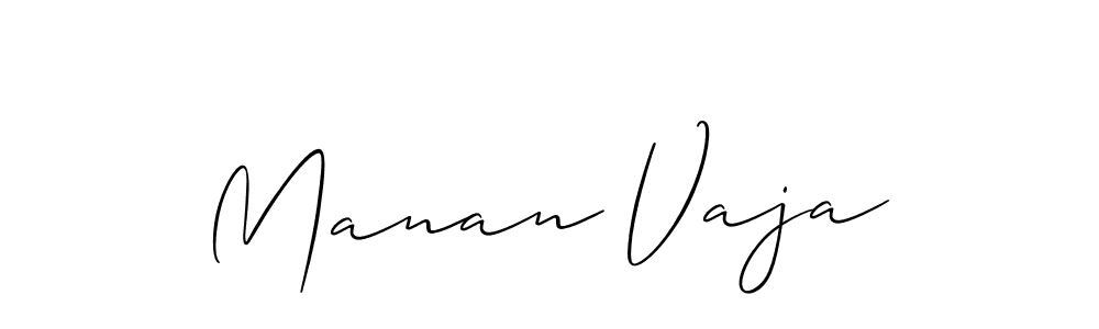 Use a signature maker to create a handwritten signature online. With this signature software, you can design (Allison_Script) your own signature for name Manan Vaja. Manan Vaja signature style 2 images and pictures png