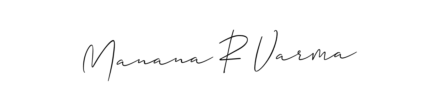 Create a beautiful signature design for name Manana R Varma. With this signature (Allison_Script) fonts, you can make a handwritten signature for free. Manana R Varma signature style 2 images and pictures png