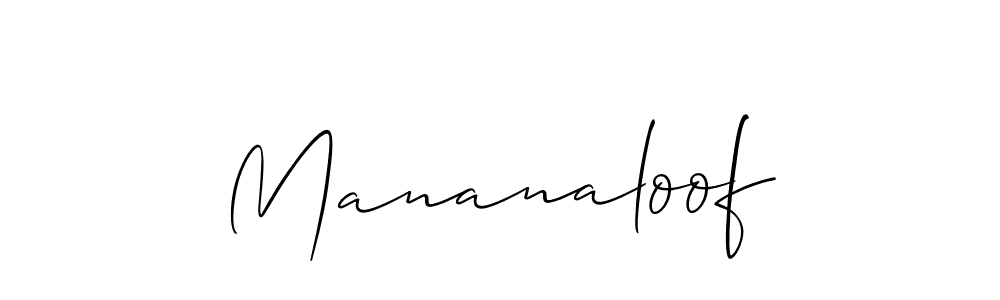 It looks lik you need a new signature style for name Mananaloof. Design unique handwritten (Allison_Script) signature with our free signature maker in just a few clicks. Mananaloof signature style 2 images and pictures png