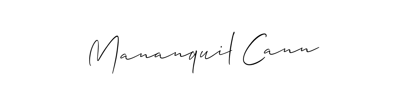 Make a beautiful signature design for name Mananquil Cann. With this signature (Allison_Script) style, you can create a handwritten signature for free. Mananquil Cann signature style 2 images and pictures png