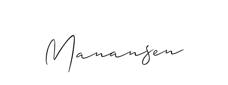 Make a beautiful signature design for name Manansen. With this signature (Allison_Script) style, you can create a handwritten signature for free. Manansen signature style 2 images and pictures png