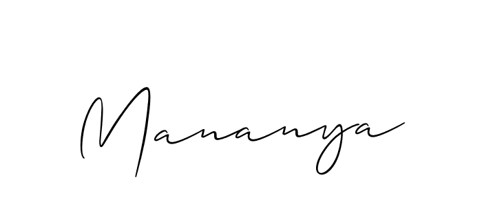 How to make Mananya name signature. Use Allison_Script style for creating short signs online. This is the latest handwritten sign. Mananya signature style 2 images and pictures png