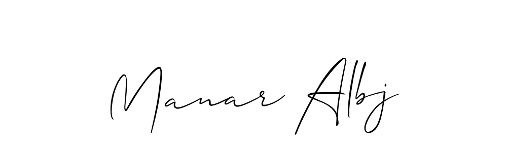 Allison_Script is a professional signature style that is perfect for those who want to add a touch of class to their signature. It is also a great choice for those who want to make their signature more unique. Get Manar Albj name to fancy signature for free. Manar Albj signature style 2 images and pictures png