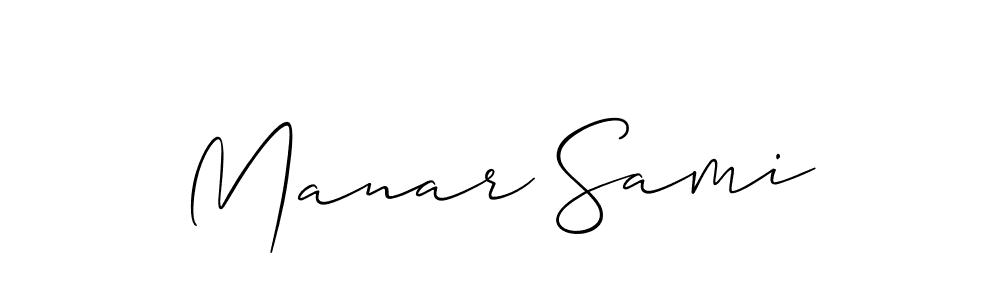 How to make Manar Sami signature? Allison_Script is a professional autograph style. Create handwritten signature for Manar Sami name. Manar Sami signature style 2 images and pictures png