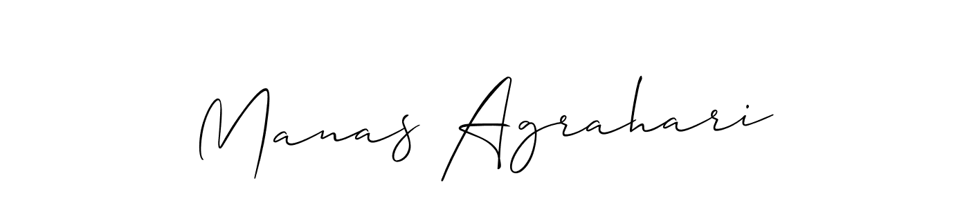 Create a beautiful signature design for name Manas Agrahari. With this signature (Allison_Script) fonts, you can make a handwritten signature for free. Manas Agrahari signature style 2 images and pictures png