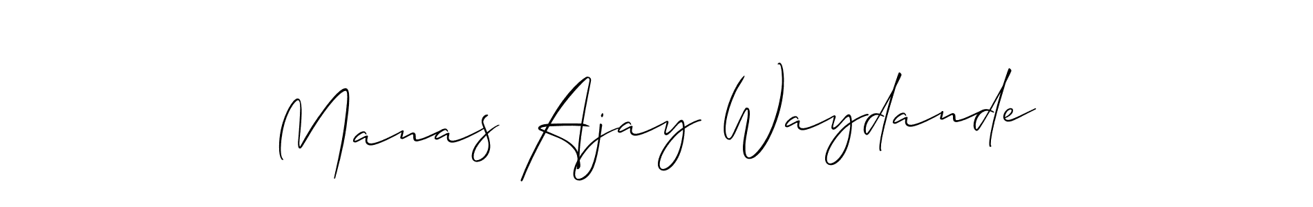 How to make Manas Ajay Waydande name signature. Use Allison_Script style for creating short signs online. This is the latest handwritten sign. Manas Ajay Waydande signature style 2 images and pictures png