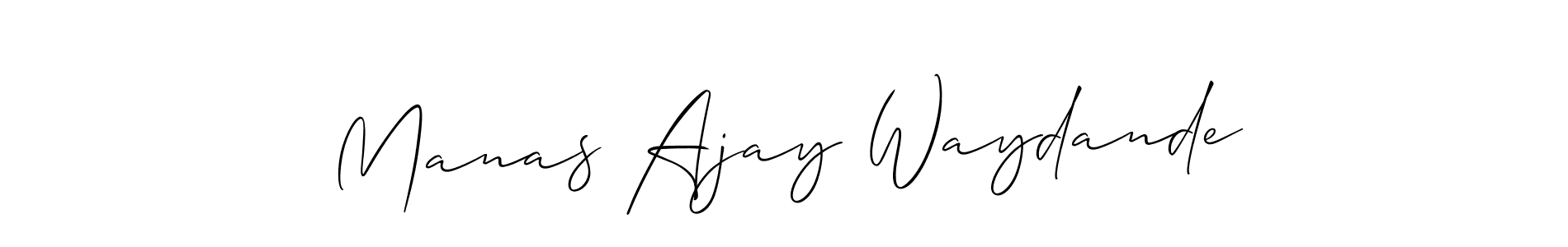 How to make Manas Ajay Waydande name signature. Use Allison_Script style for creating short signs online. This is the latest handwritten sign. Manas Ajay Waydande signature style 2 images and pictures png