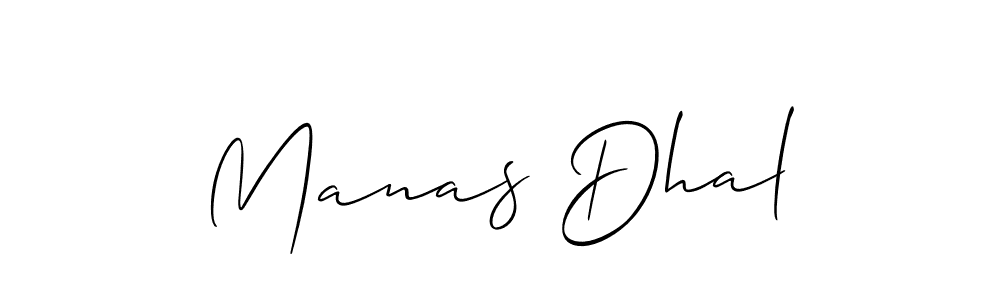 Create a beautiful signature design for name Manas Dhal. With this signature (Allison_Script) fonts, you can make a handwritten signature for free. Manas Dhal signature style 2 images and pictures png