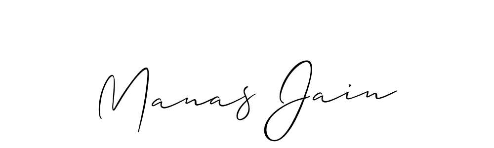 Use a signature maker to create a handwritten signature online. With this signature software, you can design (Allison_Script) your own signature for name Manas Jain. Manas Jain signature style 2 images and pictures png