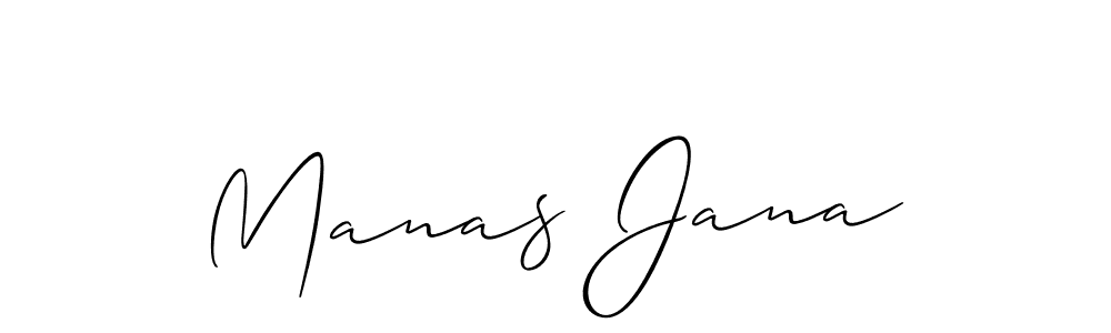 Make a short Manas Jana signature style. Manage your documents anywhere anytime using Allison_Script. Create and add eSignatures, submit forms, share and send files easily. Manas Jana signature style 2 images and pictures png